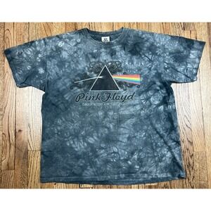 Pink Floyd Dark Side Of The Moon Tie Dye 2004 T Shirt Distressed Liquid Blue‎ XL